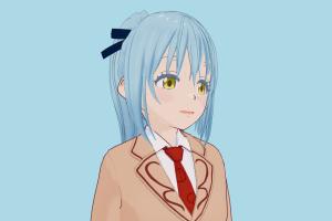Rimuru Tempest vrm, vrm models, vrchat, booth, female, girl, hentai, characters, animated, rigged
